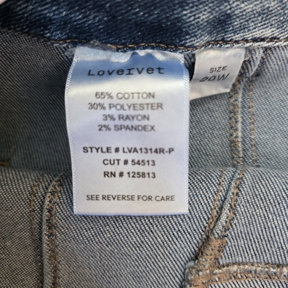 Vervet 'Lovervet' Women's High Rise Jeans Size 20W Ava Lane Boutique Exclusive - Picture 7 of 11